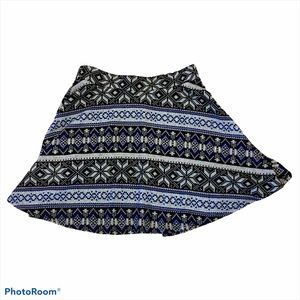 LA Hearts Circle Skirt Navy Snowflake Pattern Sz M